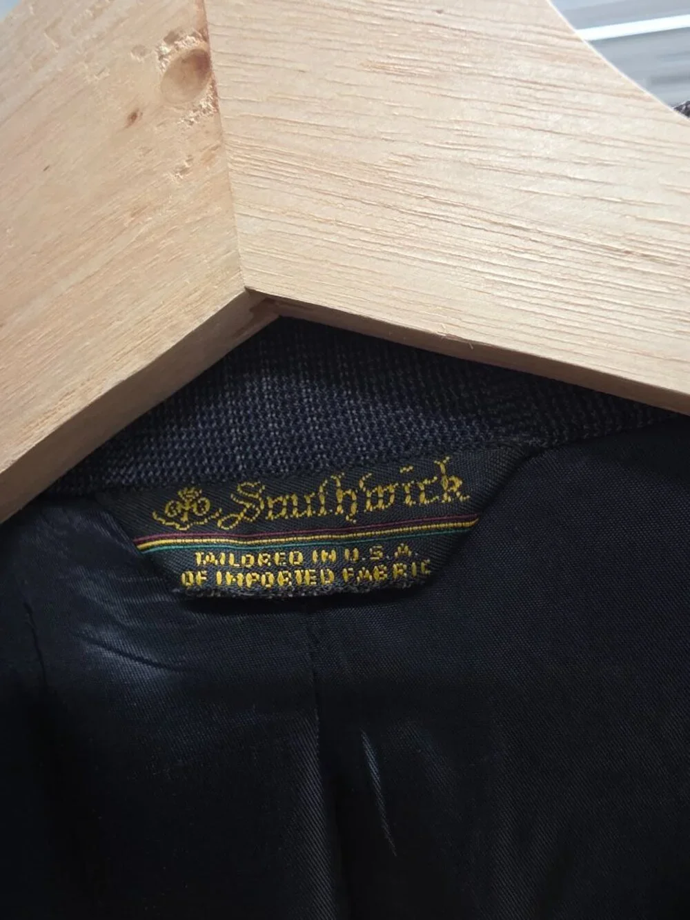 Southwick 42L Blue Blazer Sport Coat Jacket 2-Button Check W869